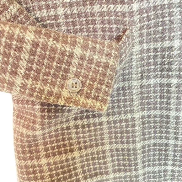 Vintage Mondi 36 Women's Wool Plaid Blazer Brown & Gray Oversized Back Belt - Picture 5 of 12
